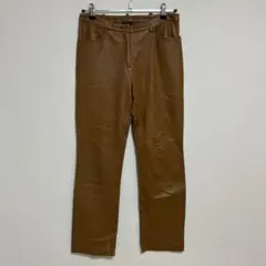 古着　リアルレザー　ブラウン　フレア
