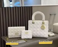 【人気】おしゃれなDIORハンドバッグショルダーバッグ財布3点セットFD