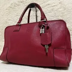【美品】ロエベ アマソナ36 ハンドバッグ アナグラム カデナ シルバー