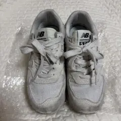 ニューバランス　白　厚底　スニーカー　574