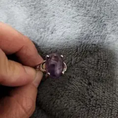 天然石　バイオレット　紫　リング