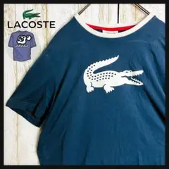 【即完売モデル】ラコステ☆センタービッグロゴTシャツ リンガーデザイン 人気L