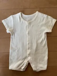 60cm クリーム色 半袖ロンパース