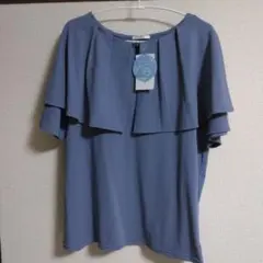 Honey's ケープ風デザイン半袖トップス ブルー