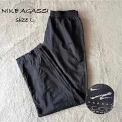 【希少00s】NIKE AGASSI ナイロン トラックパンツ ブラック L