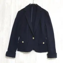 エル　金ボタン ストレッチテーラードジャケット　ネイビー　38 / M