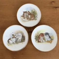 英国　アニマルプレート　5.5cm 豆皿　ミニチュア