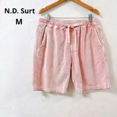 エヌディーサート ハーフパンツ コーデュロイ ウエストゴム ピンク シンプル M