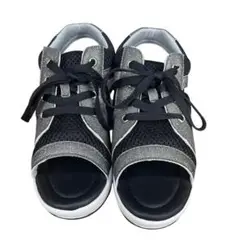 【新品・未使用】sugar sugar★厚底スニーカーサンダル　黒×グレー　ラメ