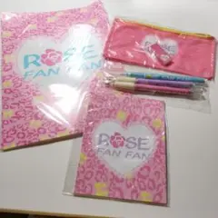 ROSE FANFAN セット Yahoo!オークション - ROSE FAN FAN ステーショナリー 7点セット
