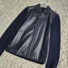 セオリー ニット切替 羊革 ドライバーズニット レザージャケット M