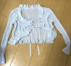 水色　カーディガン、日除け対策にも