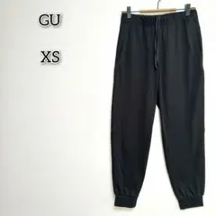 ジーユー 【XS】 ジョガーパンツ ストレッチ ウエストゴム 吸汗速乾 無地 黒