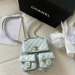 CHANEL ライトブルー ショルダーバッグ