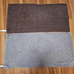 無印良品 パイル地 枕カバー ブラウン グレー セット 43×63用