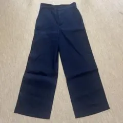 【DoCLASSE】リネン　ストレートパンツ９号　ネイビー【未使用に近い】