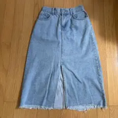 まとめ買い20%OFF ライトブルー デニムスカート フリンジ