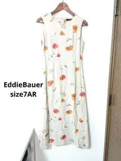 美品　EddieBauer　エディーバウアー　花柄ノースリーブロングワンピース