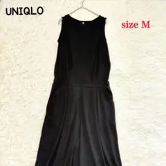 UNIQLO ユニクロ ノースリーブ ジャンプスーツ 黒【M】ゆったりシルエット