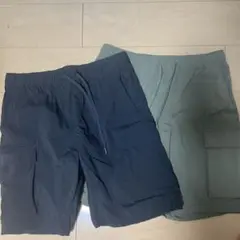 H&M カーゴショートパンツ 2色セット ブラック、カーキ