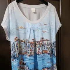 風景画プリント 半袖Tシャツ
