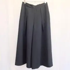 インディヴィ ガウチョパンツ ワイドパンツ ブラック M 春夏秋