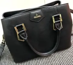 限定　&chouette ブラック 無地　ハンドバッグ　ショルダーバッグ