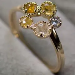 ポンテヴェキオ K18YG 19号 0.9ct カラー ダイヤモンドリング