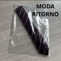 MODA RITORNO バーガンディ ストライプ ネクタイ