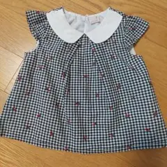 プティマイン　100　襟付き　さくらんぼ柄　ノースリーブ