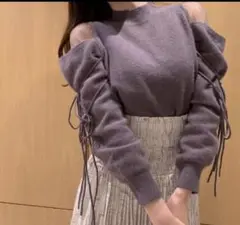 SNIDELシースルーショルダーニットプルオーバー