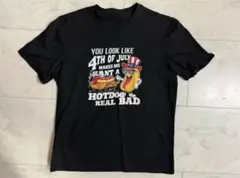 半袖Tシャツ 黒 ブラック XLサイズ ホットドッグ アメコミ アメガジ