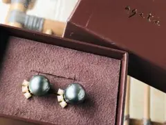 agete silver・K10 南洋パール ピアス