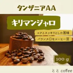 珈琲豆　自家焙煎　キリマンジャロ　100g ドリップコーヒー