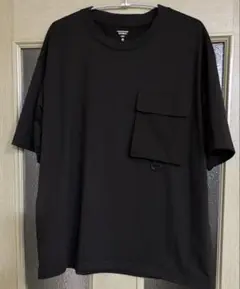 GU ドライビッグTシャツ 布帛ポケット ブラック　M