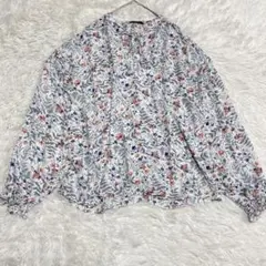 SPINASH 花柄 長袖ブラウス ホワイト系　美品　L
