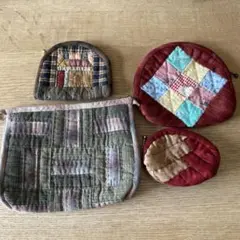 【未使用】手作りポーチ 4点セット