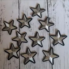 10枚set★ シルバー 星 スター アイロンワッペン