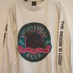 70sUSAビンテージMOOSEHEADBEERムースヘッドビールロングTシャツ