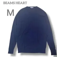 ビームス BEAMS ネイビー セーター M Ｖネック　毛100% 薄手