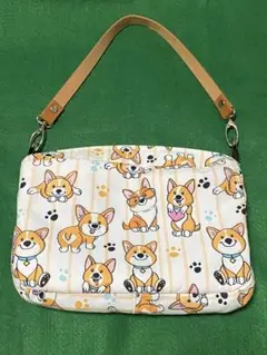 値下　１点物　ハンドメイド　コーギー柄２wayバック②