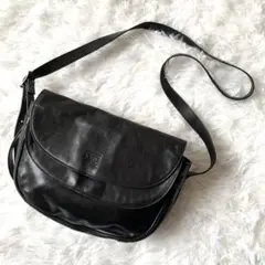 イヴサンローラン ショルダーバッグ YSL ロゴ レザー 黒 斜め掛け 裏地総柄