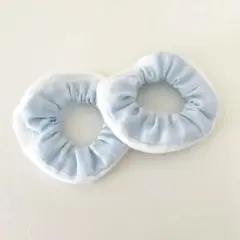 #323 ダブルガーゼのキッズシュシュ サックスブルー ハンドメイド