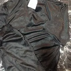 黒のDRYメッシュ甚平　ハーフパンツ　セットアップ