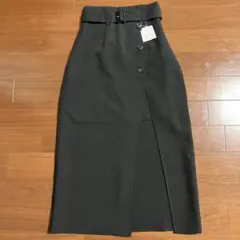 INGNI 黒 ロングスカート タイト　ベルト付き 新品　フリーサイズ　タグ付き