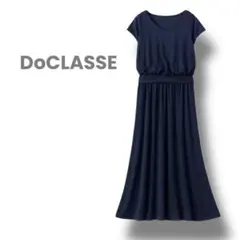 DoCLASSE ワンピース UVスラブ フレンチ袖ワンピース ネイビー 半袖