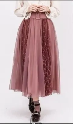 axes femme アクシーズファム　レース×チュールスカート