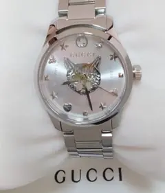新品未使用 GUCCI Gタイムレス 腕時計 猫 シルバー YA126595
