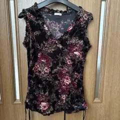 L'EST ROSE ノースリーブトップス 花柄　M
