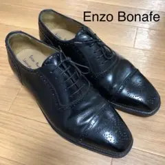 値下げ Enzo Bonafe セミブローグ ブラック イタリア製